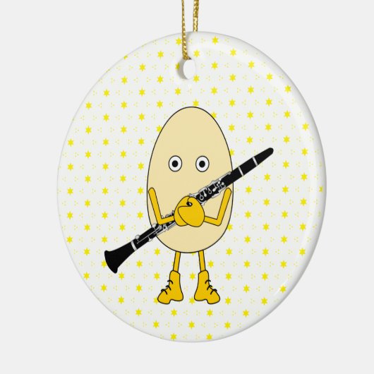 Clarinet Egghead Keramisch Ornament (Links)