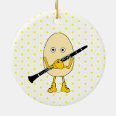 Clarinet Egghead Keramisch Ornament (Achterkant)