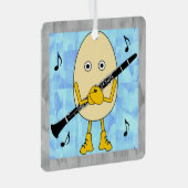 Clarinet Egghead Metalen Ornament (Voorkant Rechts)