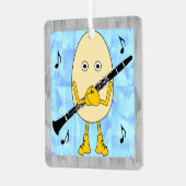 Clarinet Egghead Metalen Ornament (Voorkant links)