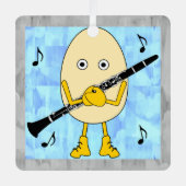 Clarinet Egghead Metalen Ornament (Voorkant)