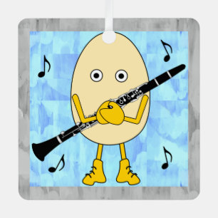 Clarinet Egghead Metalen Ornament