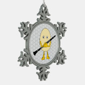 Clarinet Egghead Tin Sneeuwvlok Ornament (Links)