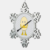 Clarinet Egghead Tin Sneeuwvlok Ornament (Rechts)