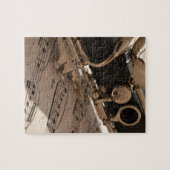 Clarinet en Music Sheets Legpuzzel (Horizontaal)
