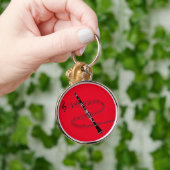 Clarinet en muzieknoten sleutelhanger (Hand)