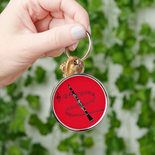 Clarinet en muzieknoten sleutelhanger (Hand)
