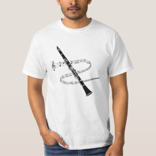 Clarinet en muzieknoten t-shirt