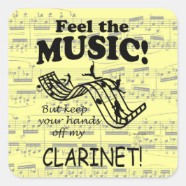 Clarinet Feel the Music Square Sticker