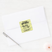 Clarinet Feel the Music Square Sticker (Envelop)
