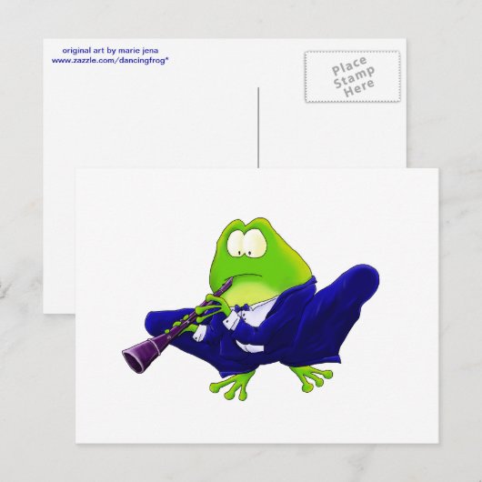 Clarinet Frog Briefkaart (Voorkant / Achterkant)