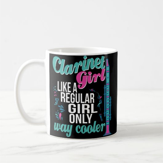 Clarinet Girl Player Marching Band Coffee Mok Gift (Links)