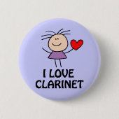 Clarinet Girl Ronde Button 5,7 Cm (Voorkant)