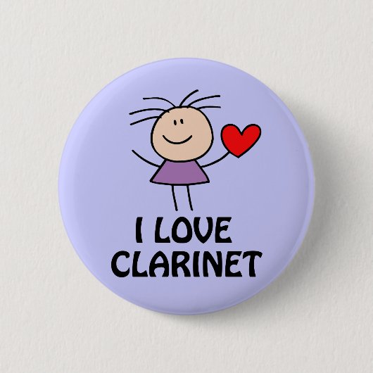 Clarinet Girl Ronde Button 5,7 Cm (Voorkant)
