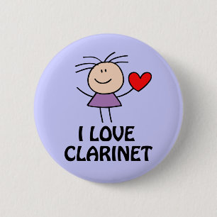 Clarinet Girl Ronde Button 5,7 Cm