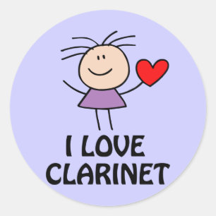 Clarinet Girl Ronde Sticker