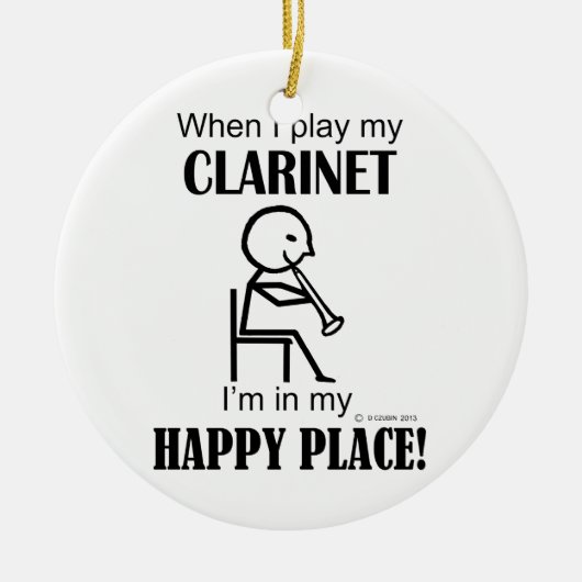 Clarinet Happy Place Keramisch Ornament (Voorkant)