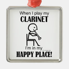 Clarinet Happy Place Metalen Ornament