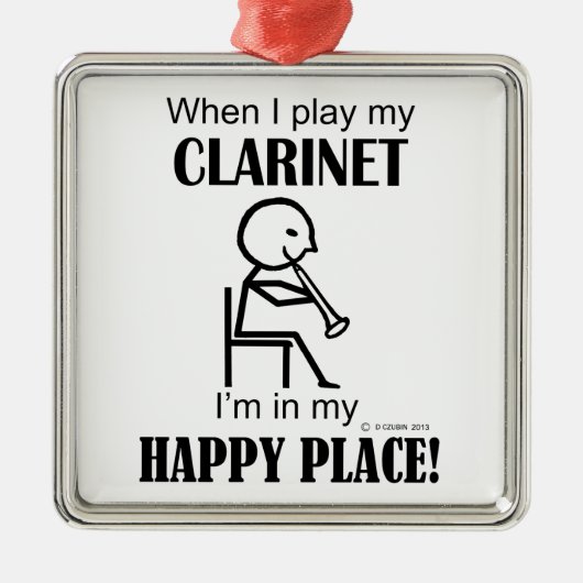 Clarinet Happy Place Metalen Ornament (Voorkant)
