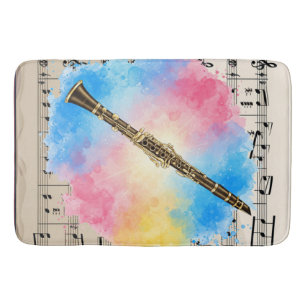 Clarinet Harmony: kleurrijke Waterverven Badmat