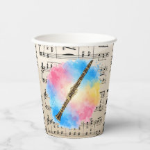 Clarinet Harmony: kleurrijke Waterverven