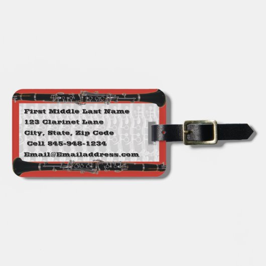 Clarinet Hoesje Label Bagagelabel (Voorkant horizontaal)