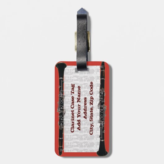 Clarinet Hoesje Label Bagagelabel (Achterkant verticaal)