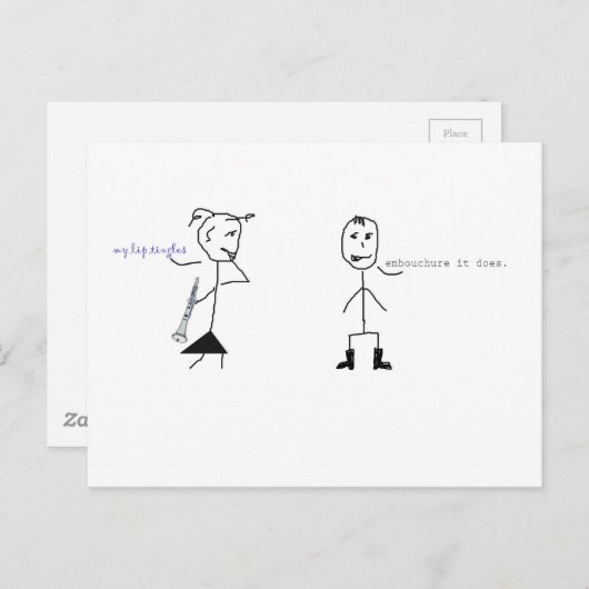 Clarinet Humor Briefkaart (Voorkant / Achterkant)