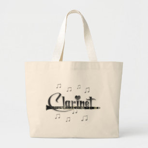 Clarinet I Love Clarinet Grote Tote Bag