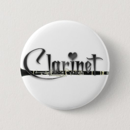 Clarinet I Love Clarinet Ronde Button 5,7 Cm (Voorkant)
