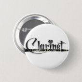 Clarinet I Love Clarinet Ronde Button 5,7 Cm (Voorkant /achterkant)