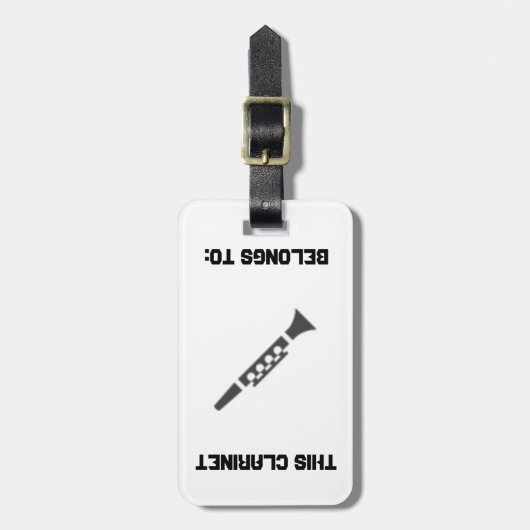 Clarinet Identification Label Bagagelabel (Voorkant verticaal)