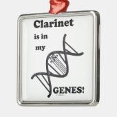Clarinet in mijn genen metalen ornament (Links)