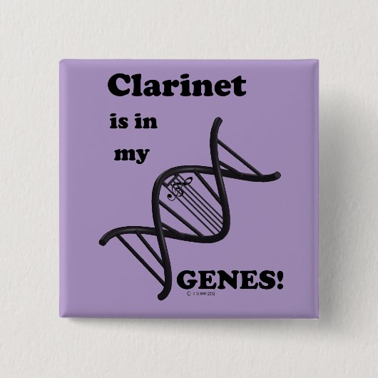 Clarinet in mijn genen vierkante button 5,1 cm (Voorkant)