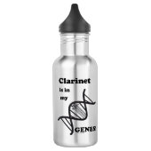 Clarinet in mijn genen waterfles  (Links)