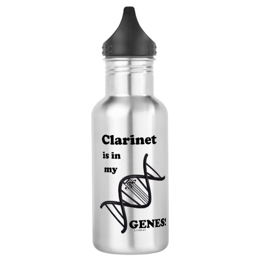 Clarinet in mijn genen waterfles  (Links)