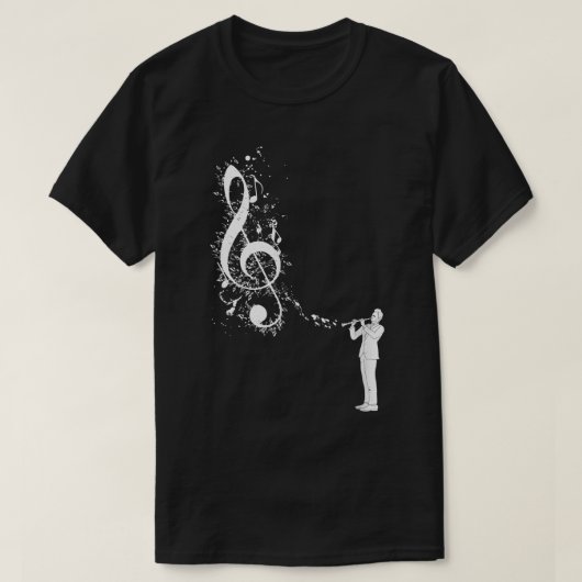 Clarinet Instrument Player Musical Note Clarinetis T-shirt (Design voorkant)