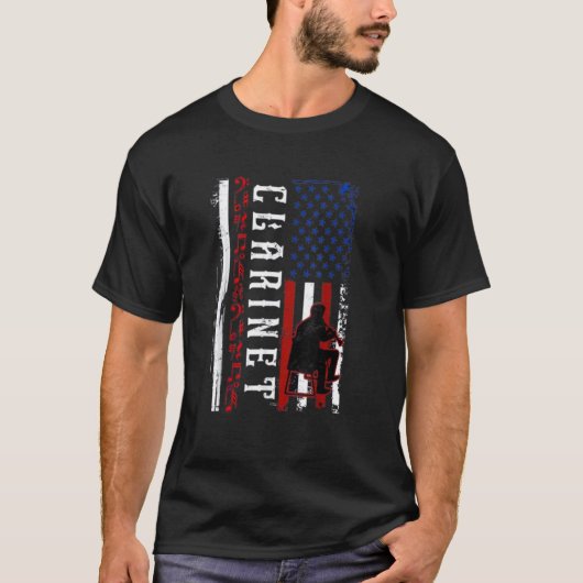 Clarinet Intermediate Musical 4th July American Fl T-shirt (Voorkant)