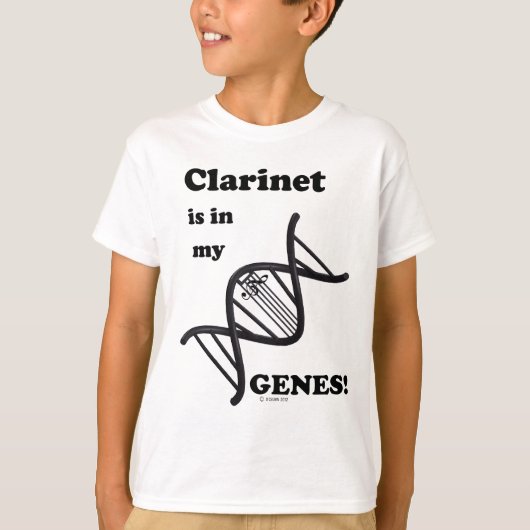 Clarinet is in mijn genen t-shirt (Voorkant)