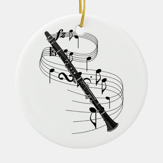 Clarinet Keramisch Ornament (Voorkant)