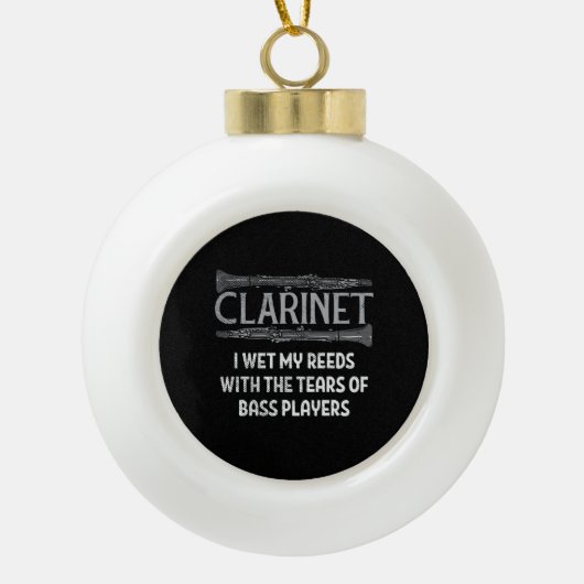 Clarinet Keramische Bal Ornament (Voorkant)