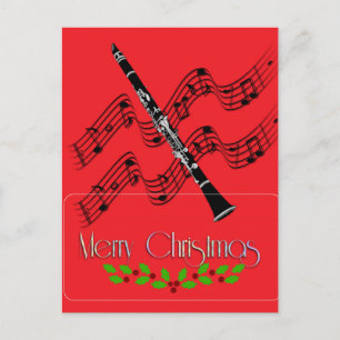 Clarinet KerstHollly Briefkaart