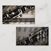 clarinet Lessons Instrument Music Instructor Visitekaartje (Voorkant / Achterkant)