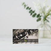 clarinet Lessons Instrument Music Instructor Visitekaartje (Staand voorkant)