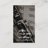 clarinet Lessons Instrument Music Instructor Visitekaartje (Achterkant)