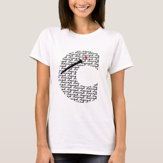 Clarinet Letter C T-shirt (Voorkant)