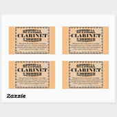 Clarinet License Rectangular Sticker (Vel)