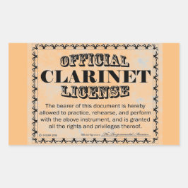 Clarinet License Rectangular Sticker