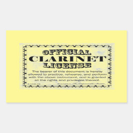 Clarinet License Rectangular Sticker