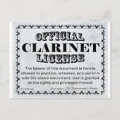 Clarinet-licentie Briefkaart (Voorkant)